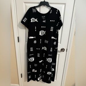 M. Mac x The Vermont Country Store Rock Fish Cotton Knit Ankle-Length Dress XL